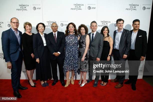 Elisabeth Bumiller, Ann Curry, Dean Baquet, Liz Garbus, Jenny Carchman, Justin Wilkes, Julie Davis, Mark Mazzetti and Vinnie Malhotra attend 2018...