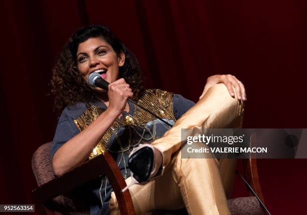 Comedian Nawell Madani speaks onstage during the Colcoa French Film Festival Day 6 at the Directors Guild of America, on April 28 West Hollywood,...