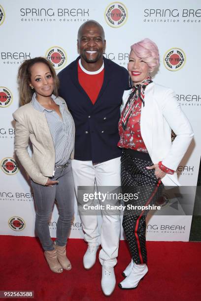 Essence Atkins, Terry Crews, and Rebecca King-Crews attend City Year Los Angeles' Spring Break: Destination Education at Sony Studios on April 28,...