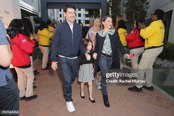 Max Greenfield, Lilly Greenfield, and Tess Sanchez attend City Year Los Angeles' Spring Break: Destination Education at Sony Studios on April 28,...