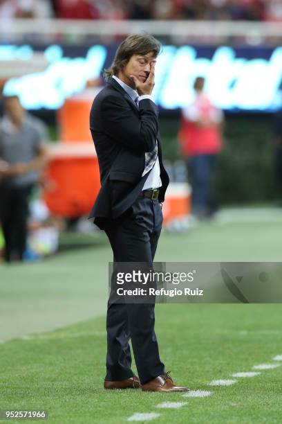 Matias Almeyda, coach of Chivas gestures during the 17th round match between Chivas and Leon as part of the Torneo Clausura 2018 Liga MX at Akron...