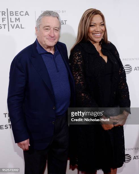 Robert De Niro and Grace Hightower attend the screening of "The Fourth Estate" - 2018 Tribeca Film Festival at BMCC Tribeca PAC on April 28, 2018 in...