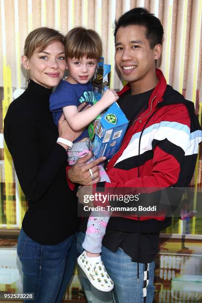 Jaime King, her son, & JustJared founder Jared Eng attend the 'We All Play' by Sharewell At the Future Home of Cayton Children's Museum on April 28,...