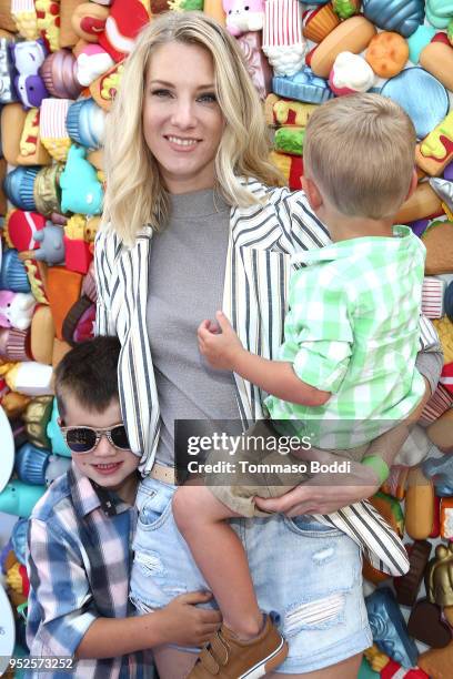 Heather Morris of Glee and family attend the 'We All Play' by Sharewell At the Future Home of Cayton Children's Museum on April 28, 2018 in Santa...