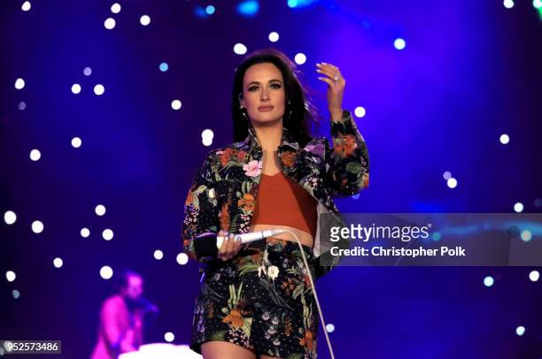 Kacey Musgraves performs onstage during 2018 Stagecoach California's Country Music Festival at the Empire Polo Field on April 28, 2018 in Indio,...
