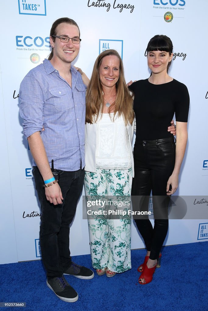 Tanner Woodley, Lori Woodley and Shailene Woodley attend the All It