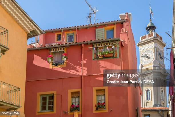 Vieille ville et Tour Saint-François, 'Vieux Nice' Nice, France.