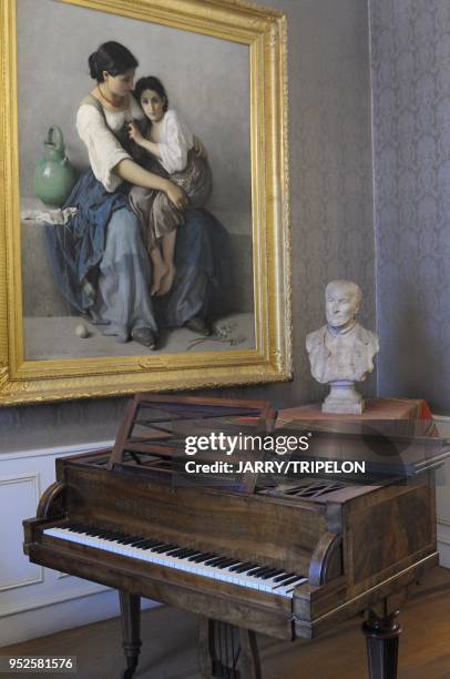 Bartholdi museum, reconstitution of the Paris apartment of Auguste Bartholdi, the music room, Colmar, departement Haut-Rhin, region Alsace, France.