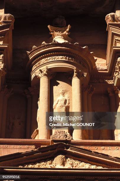 Site Nabateen de PETRA en Jordanie. Temple principal de Petra appele "le tresor".