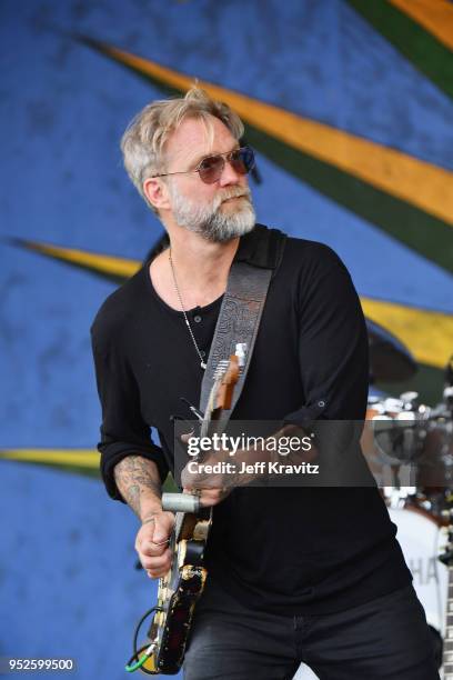 Anders Osbourne performs onstage with Voice of the Wetlands All-Stars during Day 2 of 2018 New Orleans Jazz & Heritage Festival at Fair Grounds Race...