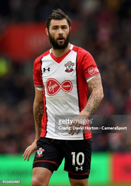 Southampton's Charlie Austin during the Premier League match between Southampton and AFC Bournemouth at St Mary's Stadium on April 28, 2018 in...