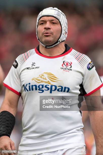Ulster captain Rory Best during the Guinness PRO14 match between Munster Rugby and Ulster Rugby at Thomond Park Stadium in Limerick, Ireland on April...