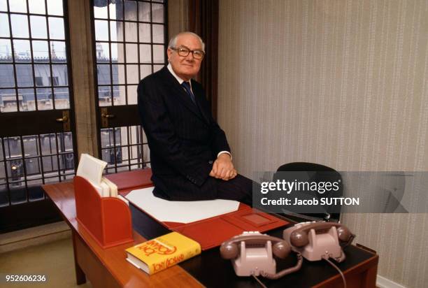 Portrait du politicien anglais travailliste James Callaghan, circa 1980 au Royaume-Uni.