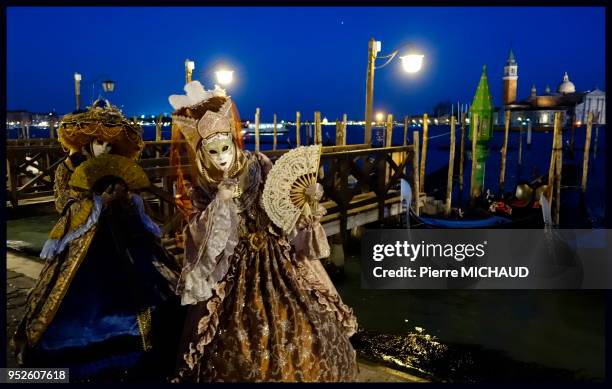 Déguisement lors du carnaval de Venise, Italie.