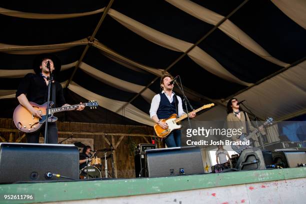 The Last Bandoleros perform at the New Orleans Jazz & Heritage Festival at the Fair Grounds Race Course on April 28, 2018 in New Orleans, Louisiana.