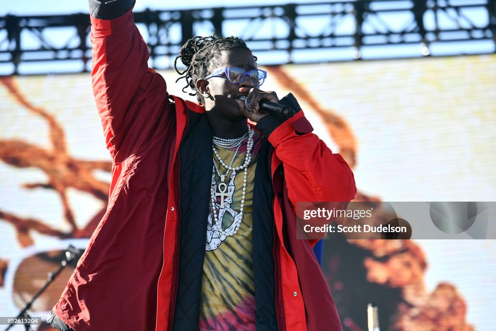 Young Smokes Rapper Rapper Young Thug performs onstage during the Smokers Club Festival ...