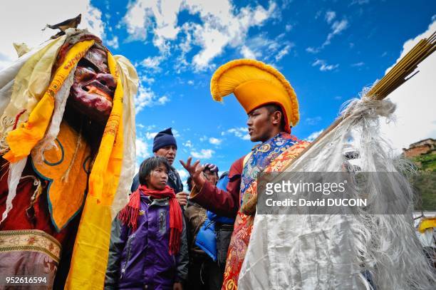 Nepal, Haut Dolpo, Shey, pelerinage a la montagne de Cristal, festival qui a lieu pendant l'annee du dragon tous les 12 ans.