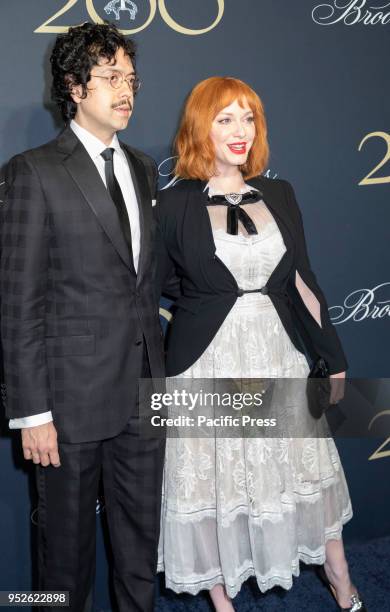 Geoffrey Arend and Christina Hendricks attend the Brooks Brothers Bicentennial Celebration at Jazz At Lincoln Center, Manhattan.