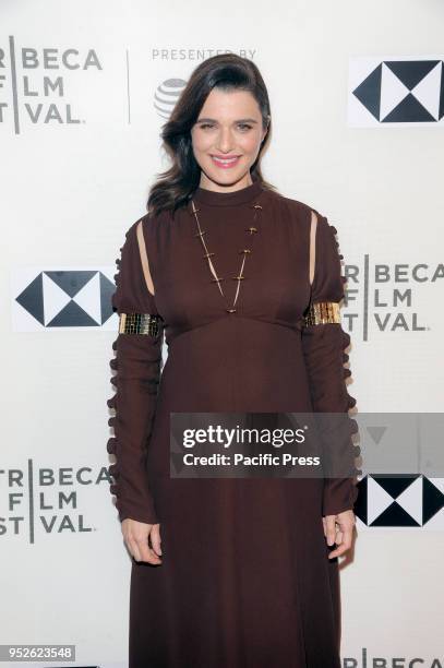 Rachel Weisz attends premiere of Disobedience during 2018 Tribeca Film Festival at BMCC.