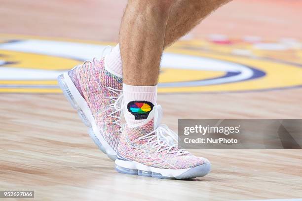 The shoes by Mike James of Panathinaikos Superfood during the Turkish Airlines Euroleague Play Offs Game 4 between Real Madrid v Panathinaikos...