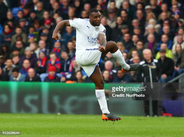 Leicester City's Wes Morgan during the Premiership League match between Crystal Palace and Leicester City at Selhurst Park, London, England on 28...