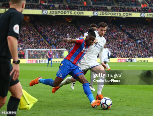 Crystal Palace's Wilfried Zaha during the Premiership League match between Crystal Palace and Leicester City at Selhurst Park, London, England on 28...