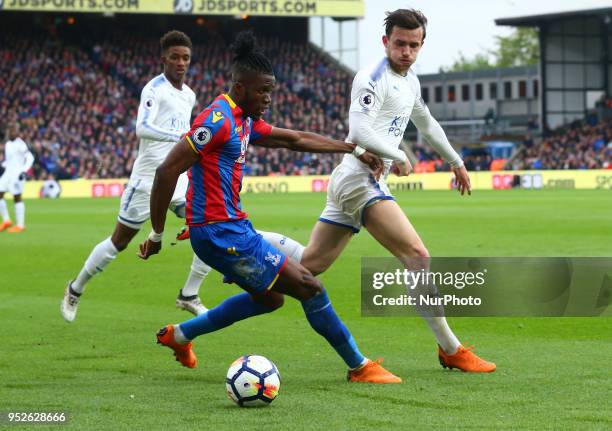 Crystal Palace's Wilfried Zaha during the Premiership League match between Crystal Palace and Leicester City at Selhurst Park, London, England on 28...