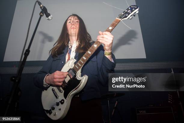 Scottish indie rock band Catholic Action perform live at Bermondsey Social Club, London on April 27, 2018. The current lineup consists of Chris...