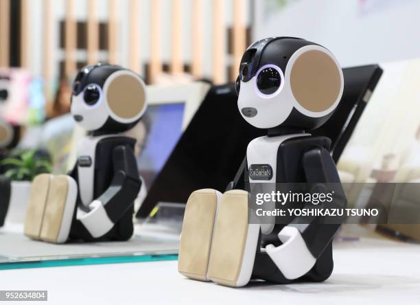 Japanese electronics giant Sharp displays displays robot smartpone "RoBoHoN", started to sell this May at the CEATEC Japan 2016 in Chiba, suburban...