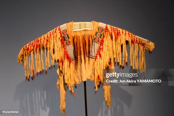 Crow male shirt circa 1875, this piece is part of the Indigenous Beauty: Masterworks of American Indian Art on exhibit at the Seattle Art Museum on...