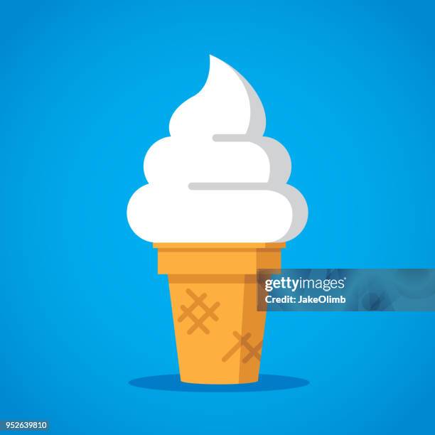 ilustraciones, imágenes clip art, dibujos animados e iconos de stock de suave servir icono plana - barquilla de helado