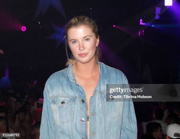 Ireland Baldwin attends Jeffrey Sanker's 2018 White Party on April 28, 2018 in Palm Springs, California.
