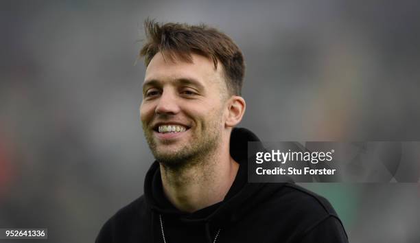 Ex Swansea player Michu looks on before the Premier League match between Swansea City and Chelsea at Liberty Stadium on April 28, 2018 in Swansea,...