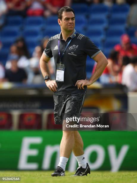 Bordeaux , France - 22 April 2018; Munster head coach Johann van Graan prior to the European Rugby Champions Cup semi-final match between Racing 92...