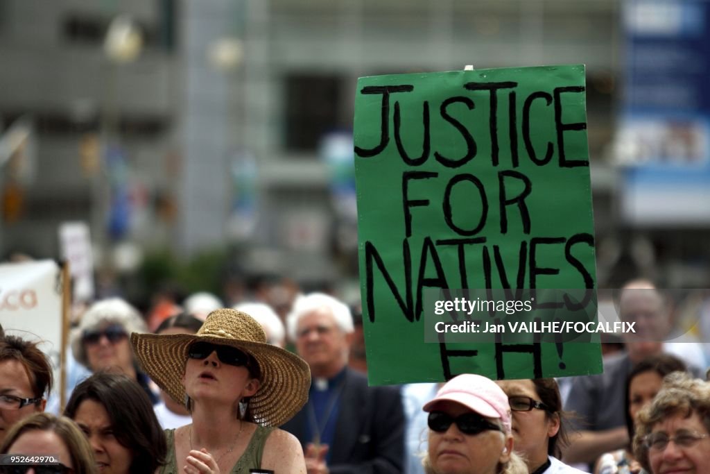 Canadian First Nations rally for the National Day of Reconciliation.