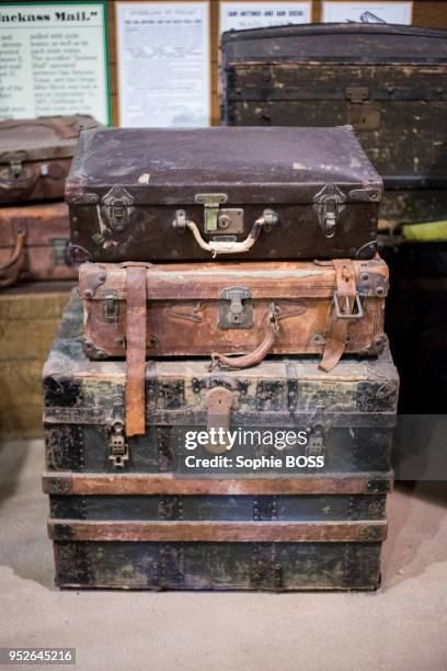 Valises et malle, musée, Quartier d'Old Town, 6 septembre 2016, San Diego, Californie, Etats-Unis.