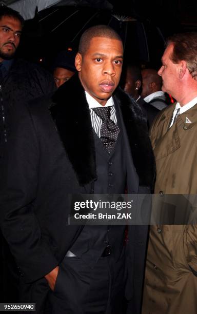 Jay Z arrives to the premiere of "Fade To Black" held at the Ziegfeld Theater, New York City.