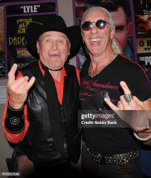 Burton Gilliam and Dee Snider attend Chiller Theatre Expo Spring 2018 at Hilton Parsippany on April 28, 2018 in Parsippany, New Jersey.