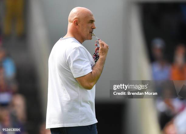 Bordeaux , France - 22 April 2018; Racing 92 forwards coach Laurent Travers prior to the European Rugby Champions Cup semi-final match between Racing...