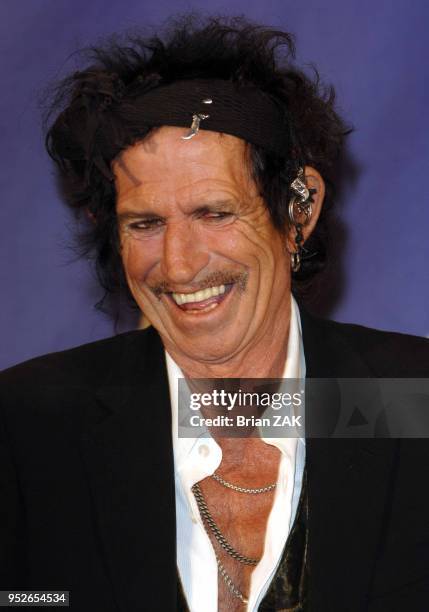 Keith Richards in the press room at the 22nd annual Rock And Roll Hall of Fame Induction Ceremony held at the Waldorf Astoria Hotel, New York City...