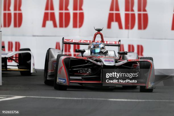 Germany's Maro Engel of the Formula E team Venturi competes during the French stage of the Formula E championship around The Invalides Monument close...