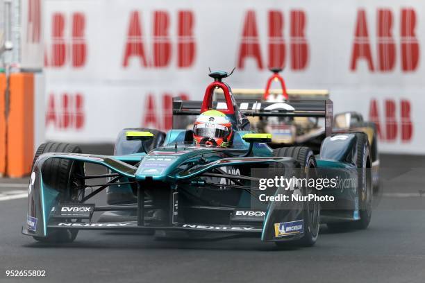 Britains Oliver Turvey of the Formula E team NIO competes during the practice session of the French stage of the Formula E championship around The...