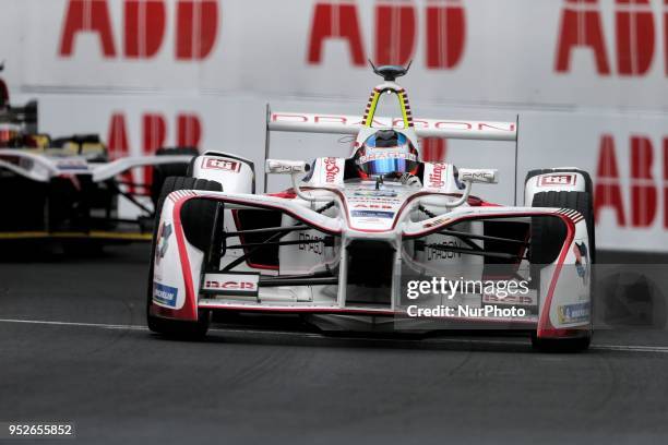 Argentinas José-Maria Lopez of the Formula E team Dragon competes during the French stage of the Formula E championship around The Invalides Monument...