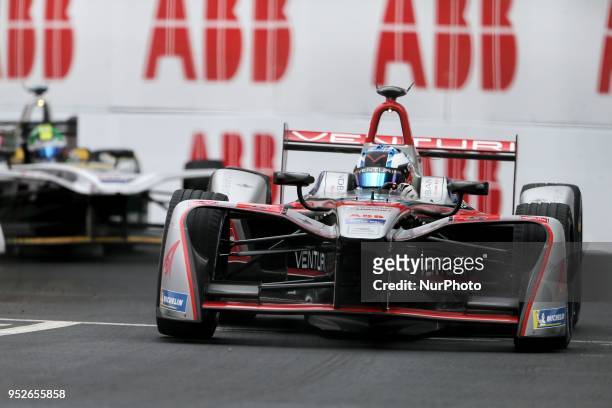 Germany's Maro Engel of the Formula E team Venturi competes during the French stage of the Formula E championship around The Invalides Monument close...
