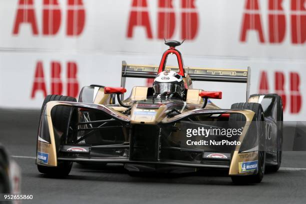 Germany's André Lotterer of the Formula E team Techeetah competes during the French stage of the Formula E championship around The Invalides Monument...