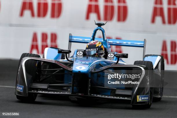 Switzerland Sébastien Buemi of the Formula E team Renault e.dams competes during the practice session of the French stage of the Formula E...