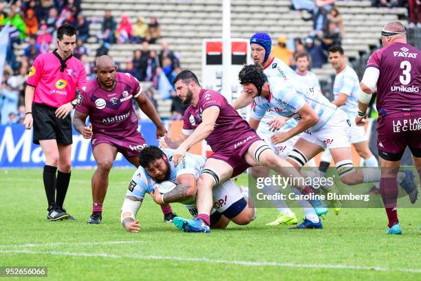 Benjamin Tameifuna of Racing 92 during the French Top 14 match between Union Bordeaux Begles and Racing 92 at Stade Chaban-Delmas on April 29, 2018...