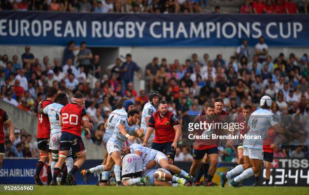 Bordeaux , France - 22 April 2018; Maxime Machenaud of Racing 92 during the European Rugby Champions Cup semi-final match between Racing 92 and...