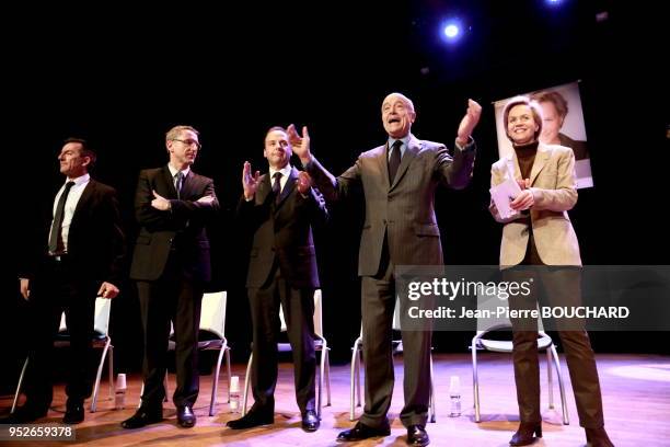 Virginie Calmels , Alain Juppé , Jean Lassalle , Jean-Christophe Lagarde , Pierre Durand, Eddie Puyjalon , Franck Raynal lors du meeting de la droite...