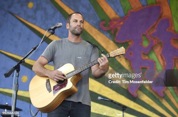 Jack Johnson performs during the 2018 New Orleans Jazz & Heritage Festival at Fair Grounds Race Course on April 28, 2018 in New Orleans, Louisiana.